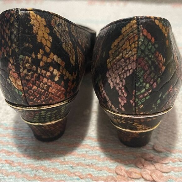 Magdesians Vtg Multicolor Snakeskin Shoes Sz 8.5S - Picture 8 of 15